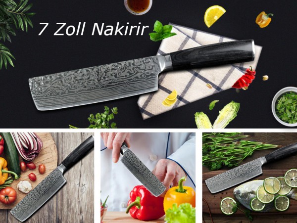 7 Zoll Cevlar Damascus Style Nakiri Messer